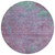 8' Lavender And Teal Blue Round Abstract Washable Indoor Outdoor Area Rug