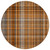 8' Round Terra Cotta Round Plaid Washable Non Skid Indoor Outdoor Area Rug