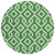 8' Emerald And Ivory Round Geometric Washable Indoor Outdoor Area Rug