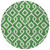 8' Emerald And Ivory Round Geometric Washable Indoor Outdoor Area Rug