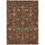 8' X 10' Brown Tan And Red Floral Washable Indoor Outdoor Area Rug
