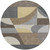 8' Brown Taupe And Wheat Round Geometric Washable Indoor Outdoor Area Rug