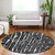 8' Black And Ivory Round Abstract Washable Indoor Outdoor Area Rug - Black, Ivory