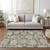8' X 10' Taupe Beige And Gray Floral Washable Indoor Outdoor Area Rug - Taupe, Beige, Gray