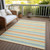 8' X 10' Orange Striped Washable Non Skid Indoor Outdoor Area Rug Transitional Style - Orange Color
