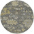 8' Gray And Charcoal Round Floral Washable Indoor Outdoor Area Rug - Gray, Charcoal