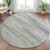 8' Linen And Beige Round Abstract Washable Indoor Outdoor Area Rug