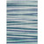 9' X 12' Teal Blue Gray And Ivory Striped Washable Indoor Outdoor Area Rug