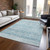10' X 14' Teal Blue And Ivory Trellis Washable Indoor Outdoor Area Rug - Teal Blue, Ivory