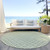 8' Sage And Ivory Round Geometric Washable Indoor Outdoor Area Rug