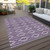 8' X 10' Purple Gray And Ivory Geometric Washable Indoor Outdoor Area Rug - Purple, Gray, Ivory