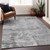 9' X 12' Gray And Silver Abstract Washable Indoor Outdoor Area Rug - Gray, Silver