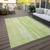 9' X 12' Artichoke Green And Ivory Botanical Leaves Washable Indoor Outdoor Area Rug