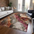 8' X 10' Khaki And Blush Floral Washable Indoor Outdoor Area Rug