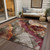 8' X 10' Khaki And Blush Floral Washable Indoor Outdoor Area Rug