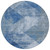 8' Blue And Gray Round Geometric Washable Indoor Outdoor Area Rug