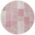 8' Pink Blush And Ivory Round Patchwork Washable Indoor Outdoor Area Rug