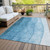 8' X 10' Teal Blue Aqua And Turquoise Ombre Washable Indoor Outdoor Area Rug