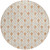 8' Salmon And Beige Round Geometric Washable Indoor Outdoor Area Rug