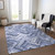 10' X 14' Navy Blue And Sky Blue Geometric Washable Indoor Outdoor Area Rug