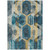 8' X 10' Teal Blue Gold And Silver Geometric Washable Indoor Outdoor Area Rug