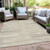 8' X 10' Beige Brown And Ivory Striped Washable Indoor Outdoor Area Rug