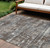 8' X 10' Brown And Charcoal Geometric Washable Indoor Outdoor Area Rug