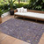 9' X 12' Eggplant Terra Cotta And Green Floral Washable Indoor Outdoor Area Rug