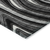 8' Black Gray And White Round Abstract Washable Indoor Outdoor Area Rug