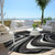 8' Black Gray And White Round Abstract Washable Indoor Outdoor Area Rug