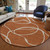 8' Copper And Ivory Round Abstract Washable Indoor Outdoor Area Rug