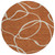8' Copper And Ivory Round Abstract Washable Indoor Outdoor Area Rug