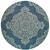 8' Round Navy Round Oriental Stain Resistant Indoor Outdoor Area Rug - 606114582557