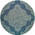 8' Round Navy Round Oriental Stain Resistant Indoor Outdoor Area Rug - 606114582557