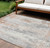 9' X 12' Coral And Ivory Abstract Washable Indoor Outdoor Area Rug - Coral, Ivory