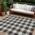 8' X 10' Black And Gray Plaid Washable Indoor Outdoor Area Rug