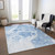9' X 12' Sky Blue And Denim Blue Nautical Washable Indoor Outdoor Area Rug