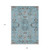 9' X 12' Sky Blue Gray And Charcoal Floral Washable Indoor Outdoor Area Rug