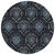8' Blue Charcoal And Gray Round Medallion Washable Indoor Outdoor Area Rug
