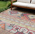8' X 10' Linen Pink And Yellow Aztec Washable Indoor Outdoor Area Rug
