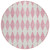 8' Pink And Ivory Round Geometric Washable Indoor Outdoor Area Rug