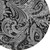 8' Black Gray And White Round Paisley Washable Indoor Outdoor Area Rug