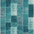 10' X 14' Teal Blue Aqua And Turquoise Patchwork Washable Indoor Outdoor Area Rug
