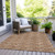 9' X 12' Copper And Beige Geometric Washable Indoor Outdoor Area Rug