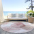 8' Round Merlot and Ivory Round Abstract Washable Non Skid Indoor Outdoor Area Rug