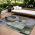 10' X 14' Olive Green Purple And Gray Geometric Washable Indoor Outdoor Area Rug