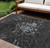 8' X 10' Charcoal Gray And Silver Abstract Washable Indoor Outdoor Area Rug