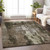 10' X 14' Brown Black And Beige Abstract Washable Indoor Outdoor Area Rug