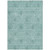 8' X 10' Teal Blue And Ivory Floral Washable Indoor Outdoor Area Rug