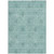 8' X 10' Teal Blue And Ivory Floral Washable Indoor Outdoor Area Rug